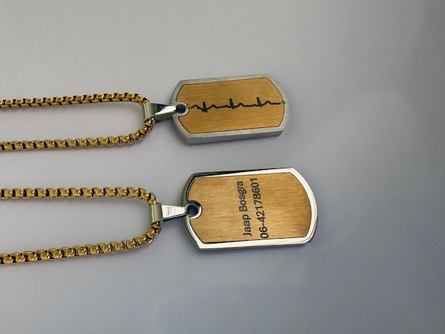 Ketting met tekst gravure